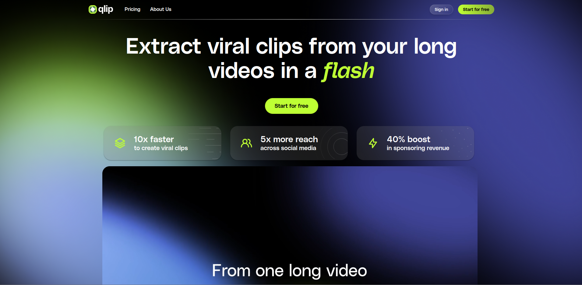qlip Landingpage screenshot